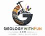 Geology With Fun logo featuring geology, mountains, rocks and gemstones